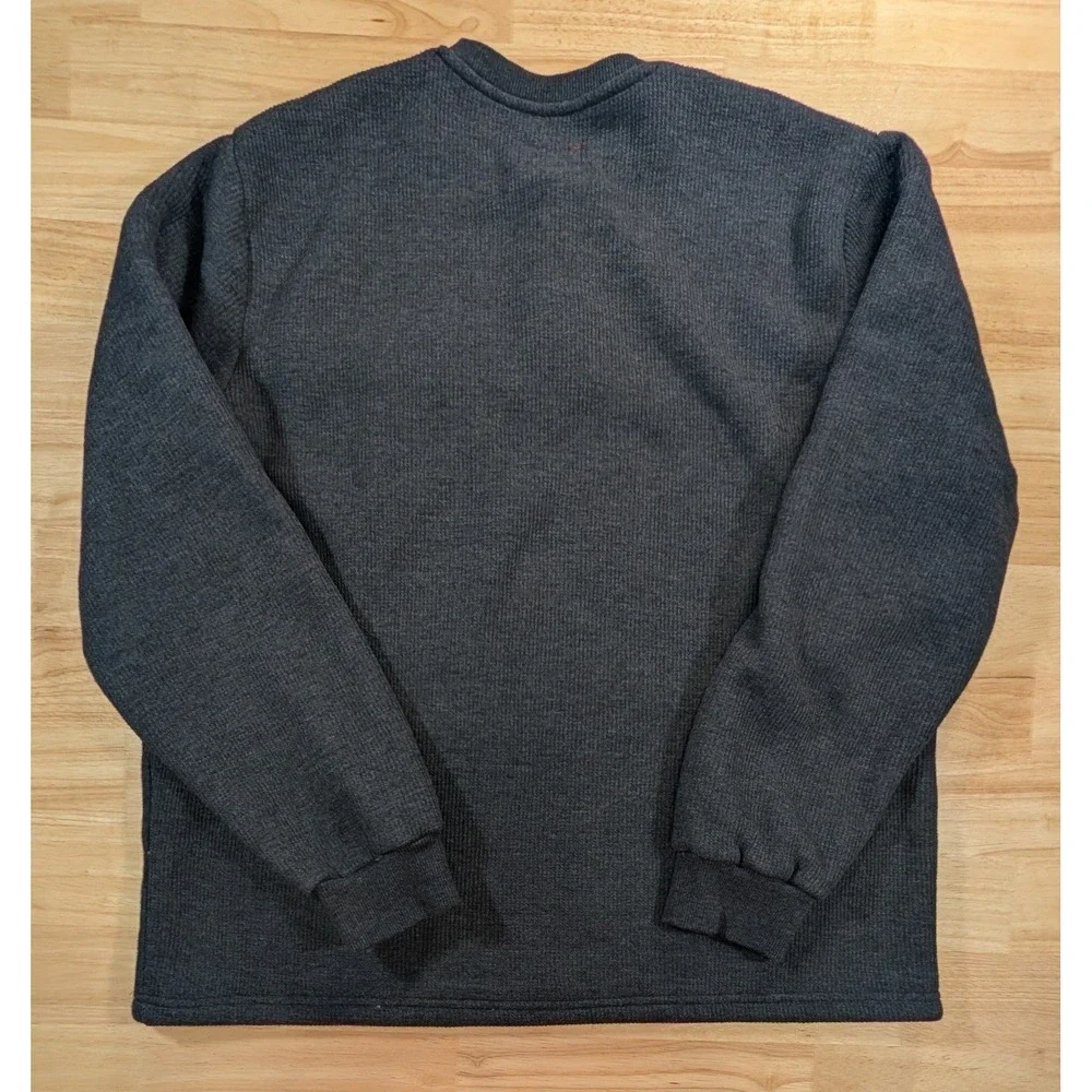 Coleman Mens XL Charcoal Gray Sherpa Lined Henley Pullover Sweatshirt Fall 2022